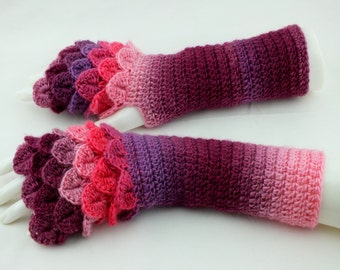 Dragon Gloves, Fingerless Gloves, Hand Knit Arm Warmers