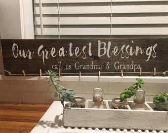 our greatest blessings | rustic gift| Mom and dad gift| personalized gift| personalized frame| grandparent gift | grandkids photo display