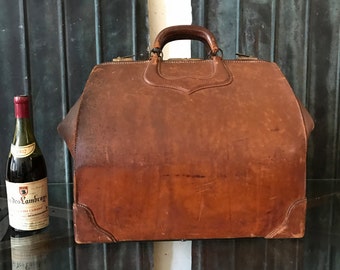 Giant Art Deco Period Cowhide Train Luggage Suitcase