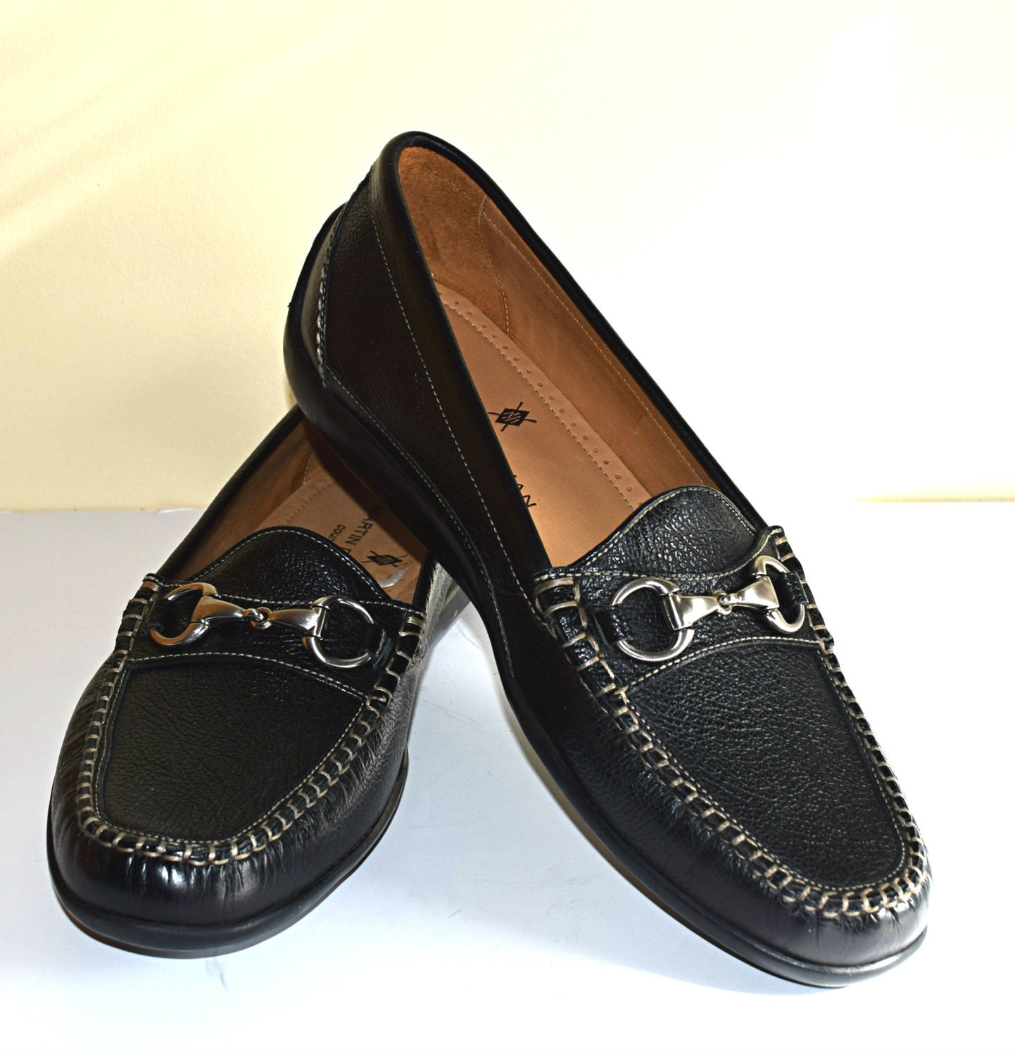 Size 12 M Martin Dingman Shoes Silver Bit Black Loafer Unworn
