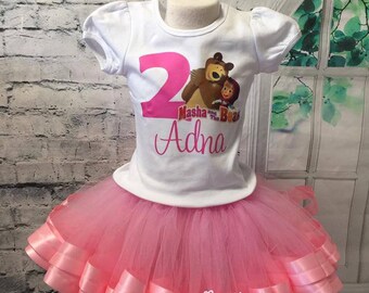 masha and the bear birthday, masha and the bear birthday outfit, masha and the bear shirt, masha and the bear tutu, masha and the bear