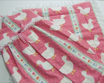 Cute Pink Geese Set (2 Pieces) (Nappy/Diaper Stacker and Baby Blanket)