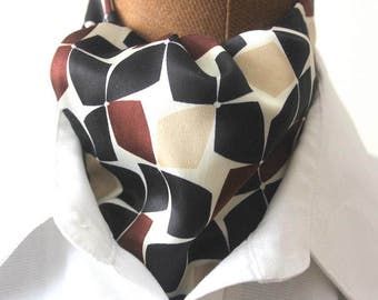 Ascot,ascot tie,men scarf with interesting pattern in silk,retro