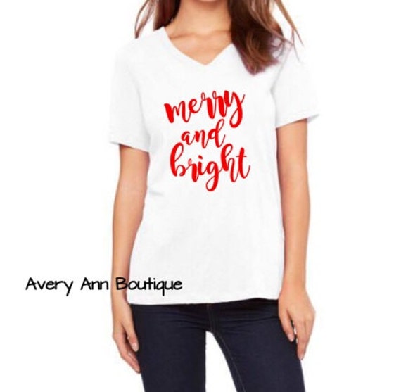 merry and bright tree shirt