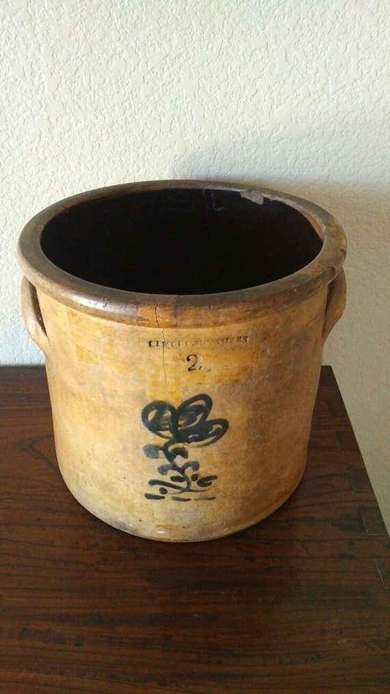 Antique 1800's 2 Gallon Stoneware Crock Pot Perfect