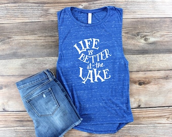 Lake Shirt/ Lake Tank Top/ Lake Muscle Tank/ Lake Life/ Summer Tank Top/ Womens Graphic Tee/ Lake Hair/ Beach Please/ Great Lakes/ Boat Life