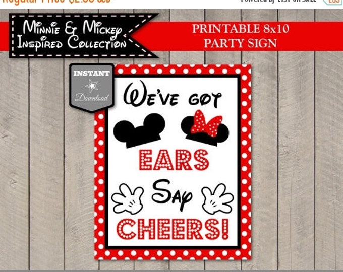 SALE INSTANT DOWNLOAD Girl and Boy Mouse Printable 8x10 We've Got Ears, Say Cheers Party Sign / Girl & Boy Mouse Collection / Item #2127