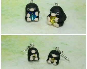 Kawaii/ Cute Fantastic Beasts Inspired Niffler, Earrings OR Necklace, Real Swarovskis