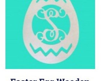 Easter egg wood monogram