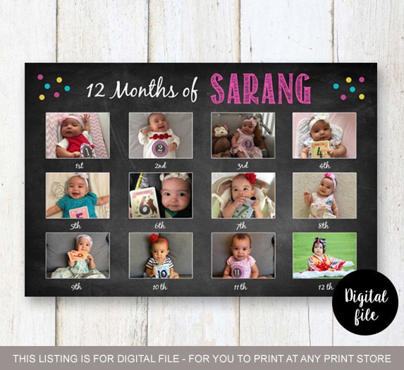 First 12 months collage Baby's First Year 1st Birthday