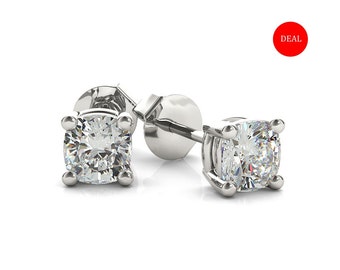 Diamond Studs Earrings, 14K White Gold (0.40 tcw)