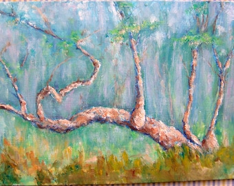 oil painting/Sycamore tree/contemporary art/9x12 inches