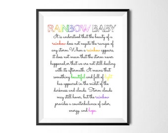 Rainbow Baby Saying, Rainbow Baby Explanation, After the Storm, Pregnancy Loss, IVF, IUI, Infertility, Miscarriage, New Baby, Digital Print