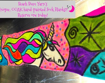 Yarn,sock blanks, single knit sock blanks, OOAK sock blanks, abstract painted sock blanks, yarn in handmade,acid dyed yarn