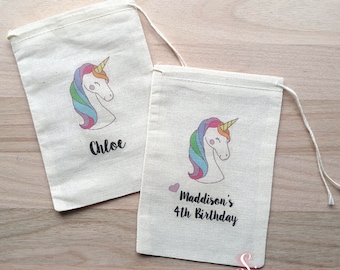 Personalized Unicorn Party favor bags