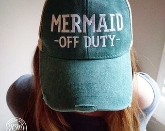 Mermaid Off Duty Hat, Mermaid, Mermaid Hat