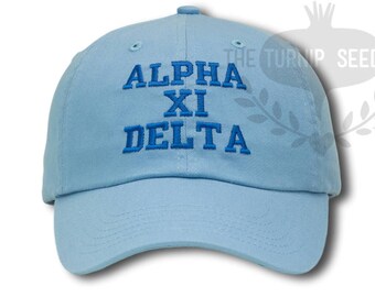Alpha Xi Delta Sorority Baseball Cap - Custom Color Hat and Embroidery.