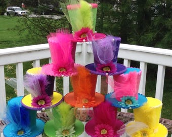 Alice in Wonderland Props, 10 Medium Mad Hatter Tea Party Hats (4.5" Tall) - Birthday Decorations, Bridal Shower, Sweet 16, Quinceanera