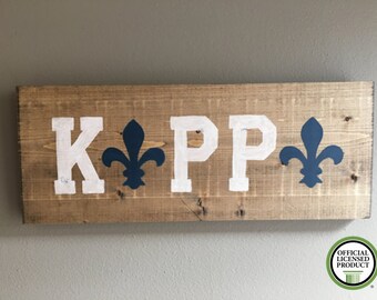 Kappa Kappa Gamma wood handmade sign fan outline fleur de lis Officially Licensed