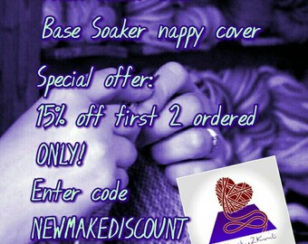 Wool nappy cover **Made to Order** plain nappy soaker, wool wrap, cloth nappy, cloth diaper cover, hand knitted, pure wool nappy cover