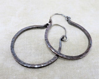 Copper Earrings ~ Hoop Earrings ~ Rustic Earrings ~ Dangle Earrings ~ Everyday Earrings ~ Minimalist Earrings ~ Copper Hoops ~ Boho Earrings