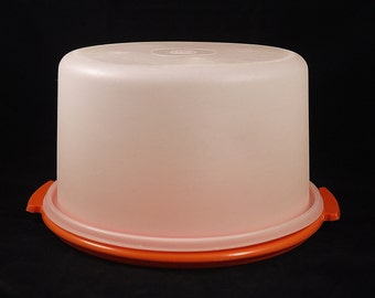Vintage Tupperware Orange Cake Carrier Container