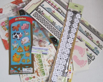 Scrapbooking Destash Sticker Lot 35 Pieces