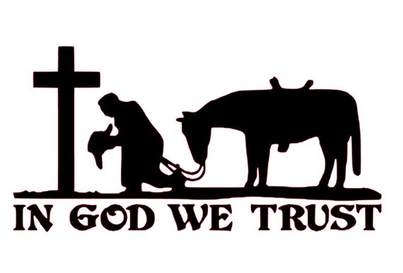 Download Praying Cowboy in God We Trust SVG File