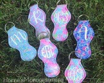 Lily Pulitzer Inspired Chapstick Holder | Keychain with HTV Monogram