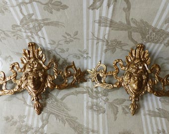 Chandelier 4 Flammes Laiton Poli - Style Baroque Français, Reproduction