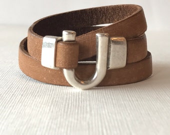 Leather Cuff Bracelet - Vintage Style Leather Wrap Bracelet - Leather Bracelet for Man or Woman - Leather Cuff Wrap Bracelet - Cuff Bracelet