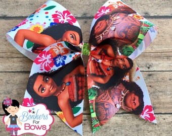 Moana cheer bow, moana bow, moana hair bow