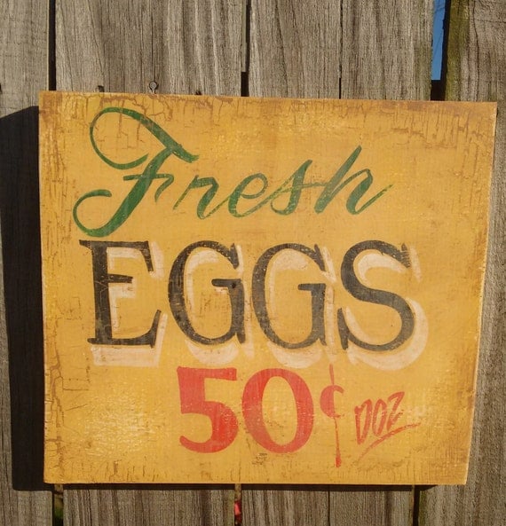 Fresh Eggs Sign rustic kitchen sign Fresh Eggs Sign