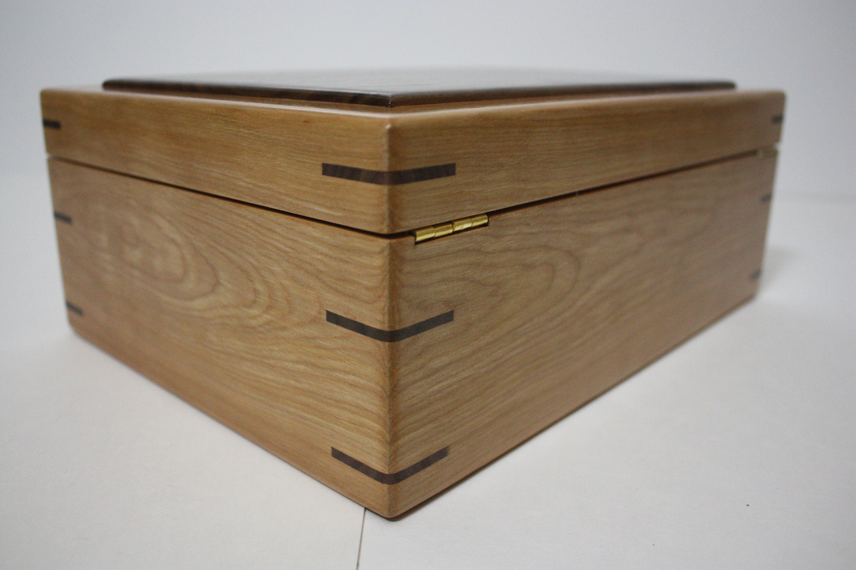 Red Birch Wood Box with Quadrant Hinges
