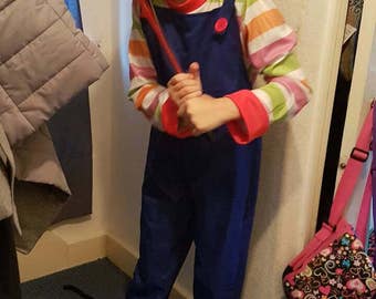 Scary doll chuckie kid play inspired lookalike fancy dress face prosthetic