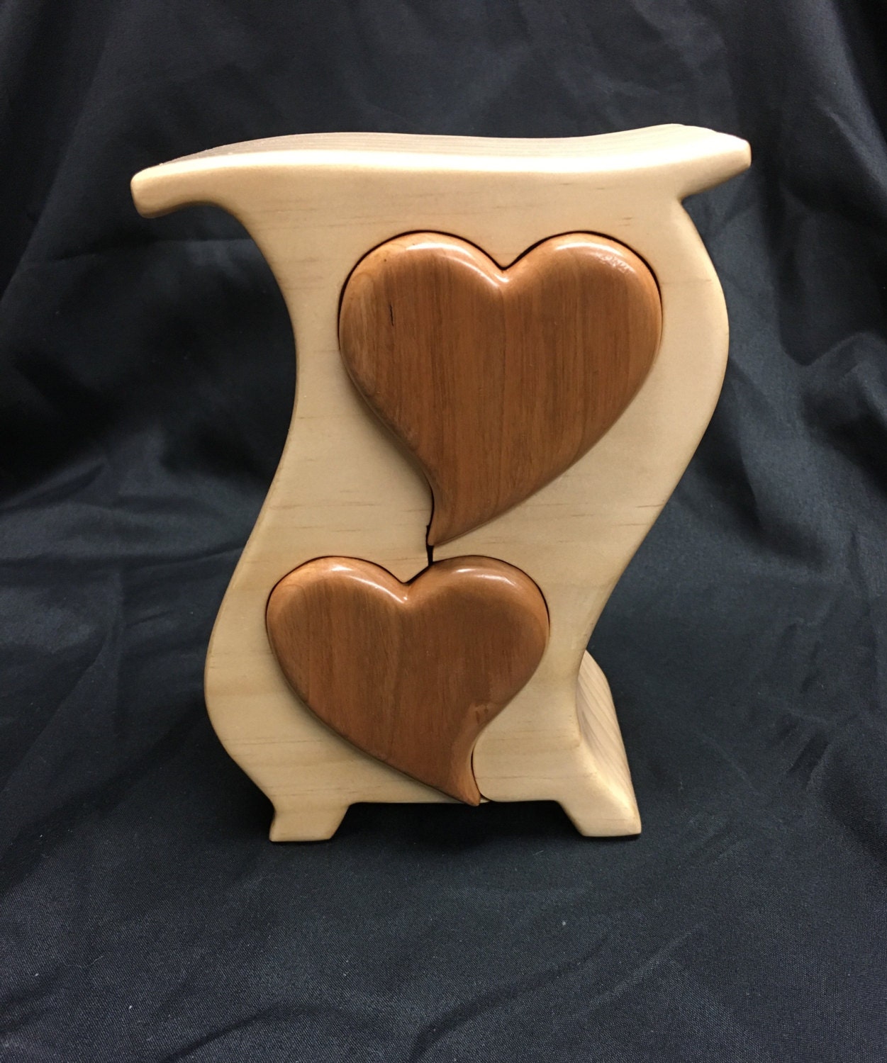 Handcrafted bandsaw jewelry / stash / trinket box with heart