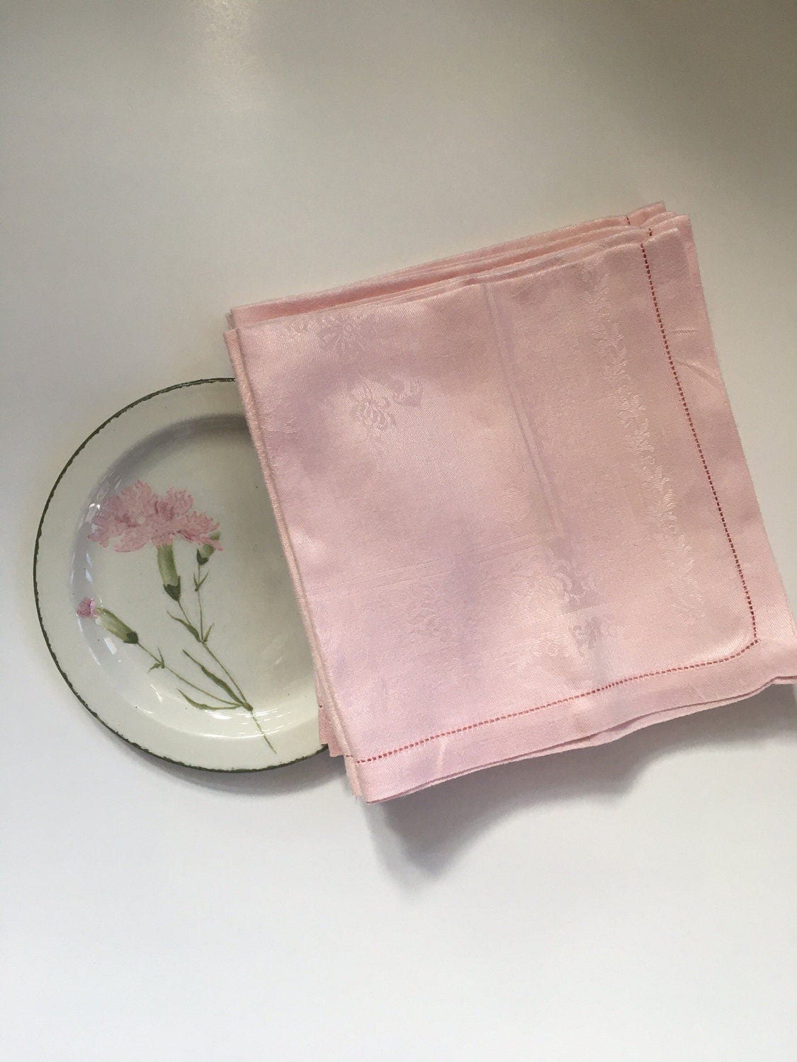 Vintage Cotton Napkins Pink Napkins 6 Free Shipping