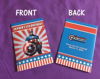 12 Personalized Captain America Coloring Books, Party Favors