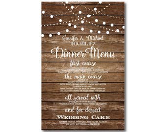 Items similar to Whimsical Menu and Thank You Card for Wedding Dinner ...