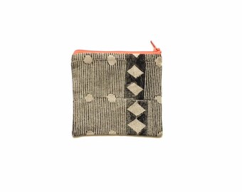 Block printed & painted purse