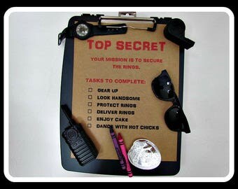 alternative top secret box briefcase gift ring bearer box ring security briefcase box clipboard wedding sunglasses badge watch whistle toys