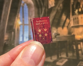 Standard Book of Spells, Dollhouse Miniature, 1/12 scale, Detail Back cover and spine, 1 inch scale, Harry Potter Grade 5 Students