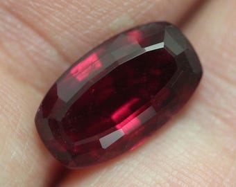 Certified Loose natural untreated Vivid Hot Red Rubellite Tourmaline 6.195ct