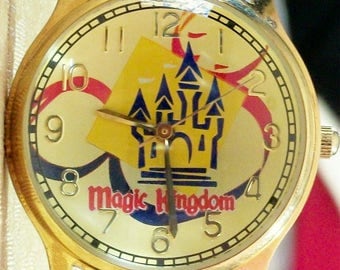 Disney LE Mickey Mouse Watch! New! Original Hardwood Case! With Tags! Only 3,000 Made! Icon Symbol and Castle On Dial!