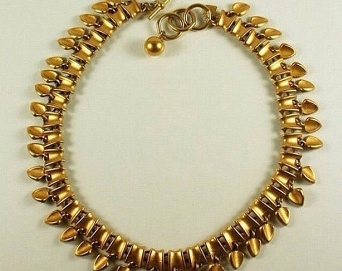 Storewide 25% Off SALE Vintage Gold Tone Anne Klein Runway Designer Necklace Featuring Segmented Chain & Charm Style Accents