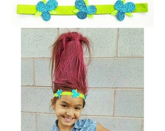 Poppy Troll headband, poppy, Troll hair bow, poppy bow, poppy headband, trolls