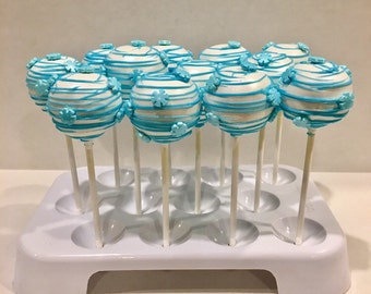 12 Snowflake Cake Pops for Winter Wonderland Wedding