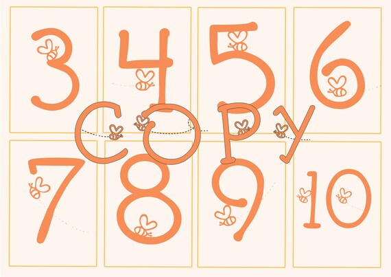 Items similar to Number Cards 0 - 10 on Etsy