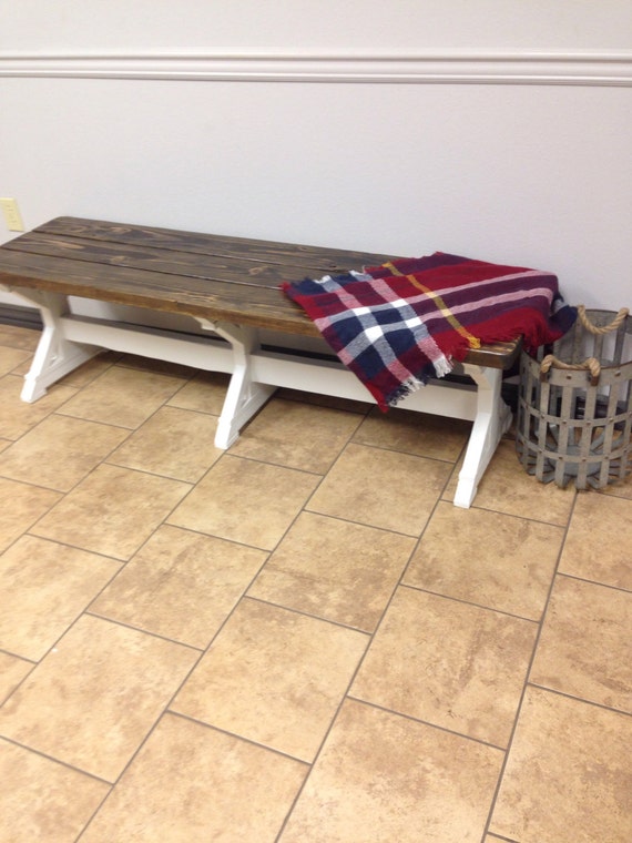 Farmhouse Style Bench Rustic Decor Seating Entryway Bench