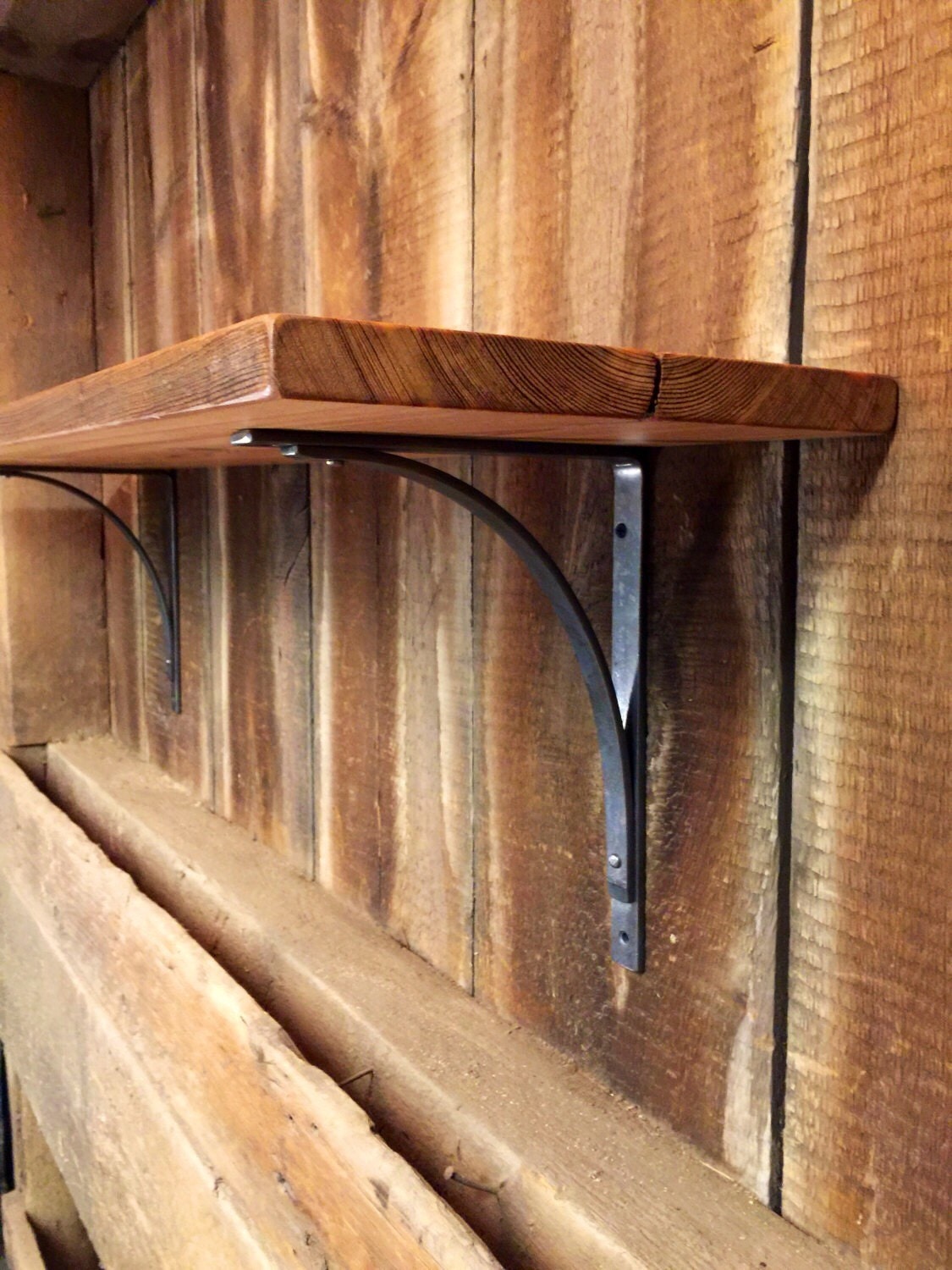 Single Floating Bookshelf Industrial Angle Iron Optional